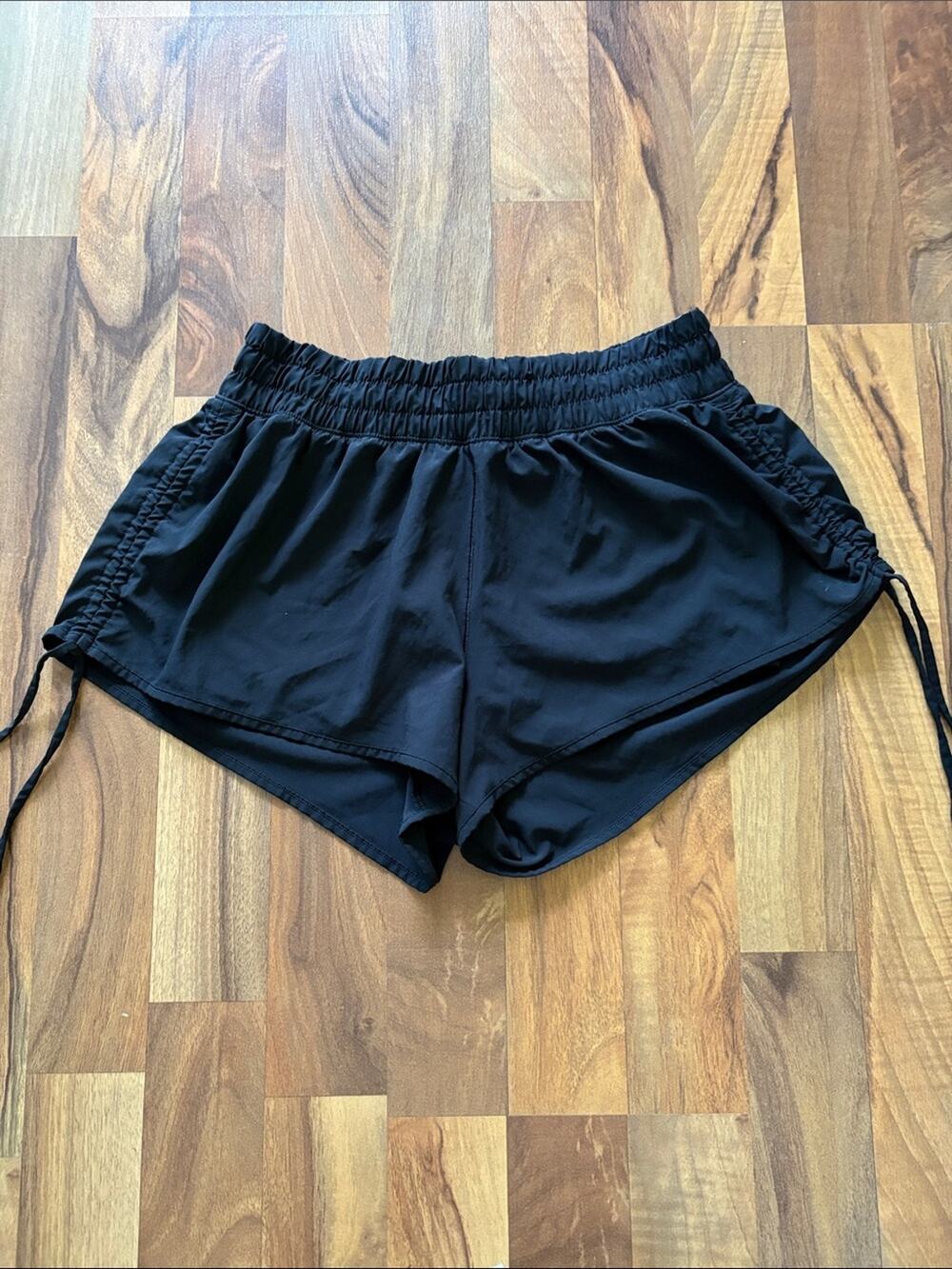 Women's Black Athletic Shorts with Side Ruching Size S